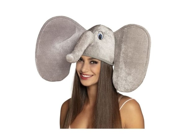Boland 99949, Hatt til kostyme, Voksen, Alle kjønn, Elefant, Polyester, Grå