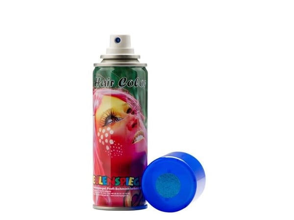 Blå glimmerhårspray