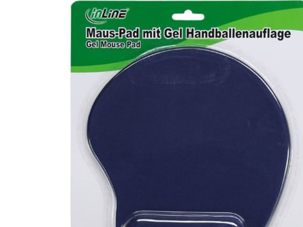 InLine 55453B, Blå, Monokromatiskt, Textil, Handledsstöd, Halksäkert underlag