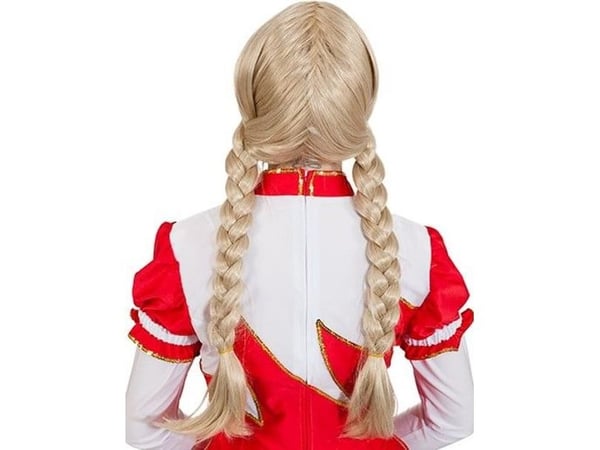 Blond peruk med flätor