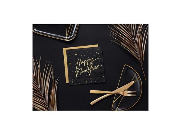 PartyDeco SP33-82-010-019ME, Sort, Gull, Papir, Bilde, 165 mm, 165 mm, 22 stykker