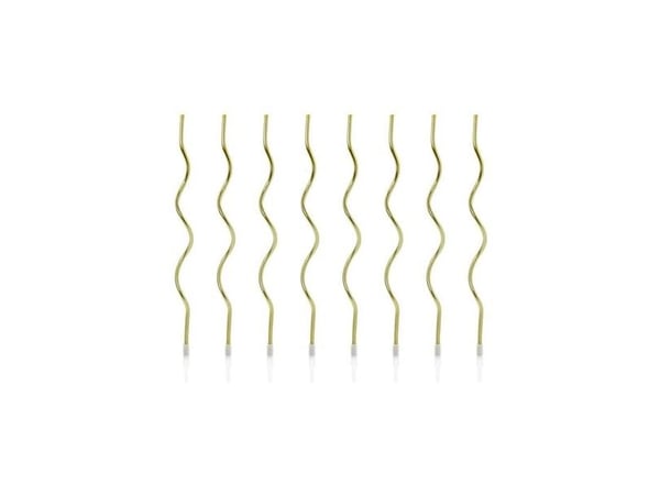 Party Deco Kierretyt kultaiset syntymäpäiväkynttilät - 14 cm - 8 kpl universaali