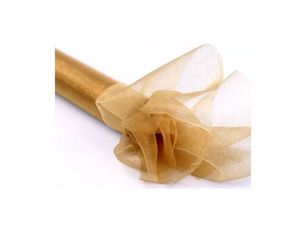 Guld organza med glimmer