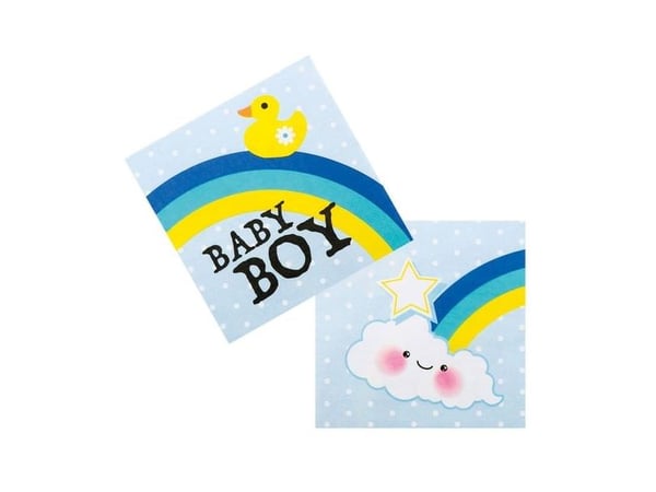 Babyshower partysats, ljusblå