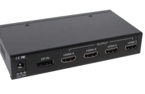 InLine 57831I, DisplayPort, 4x HDMI, Sort, Blå, 1080p, 3840 x 2160 piksler, 506 g