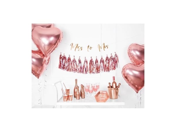 PartyDeco Girlande Quasten rosa, Garland, Rosegull, Gratulasjoner, 1,5 m, Tidsriktig, 50 stykker