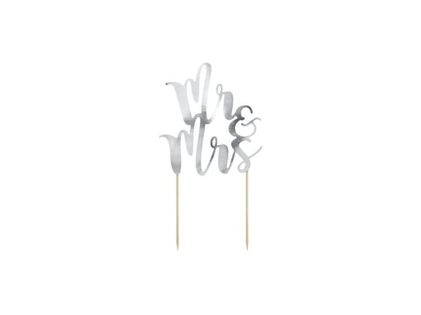 PartyDeco Mr & Mrs, Kakku, Hopea, Puu, Aikuinen, Unisex, 50 kpl