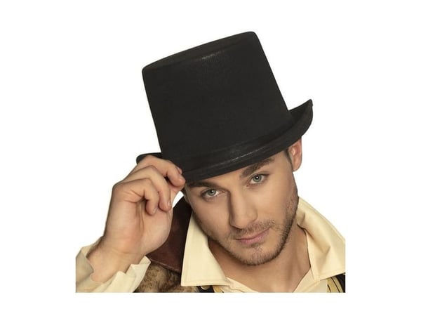 Svart hög steampunk-hatt