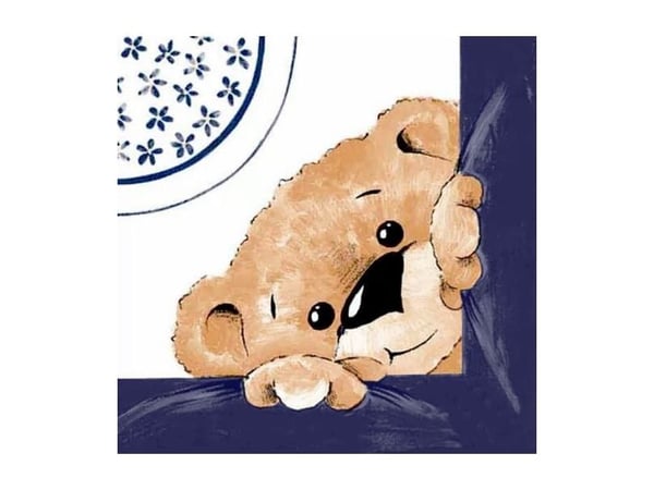 Blå Teddy Airlaid servietter