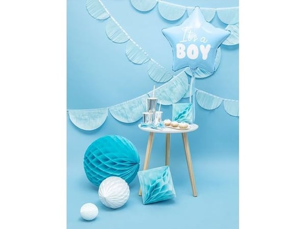 PartyDeco FB22P-001J-KARTON, Blå, Hvit, Star, Folie, Temafest, 48 cm, 50 stykker