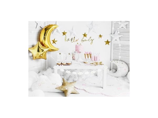 PartyDeco FB16M-019-KARTON, Gull, Måne, Folie, Temafest, 60 cm, 50 stykker