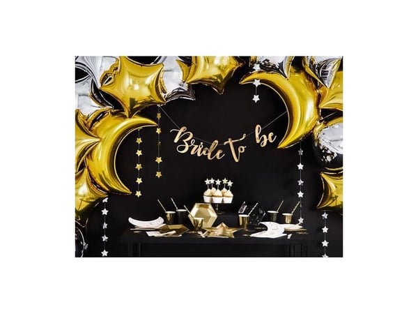 PartyDeco FB16M-019-KARTON, Gull, Måne, Folie, Temafest, 60 cm, 50 stykker