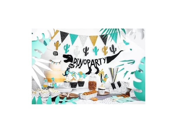 Party Deco Garland Dino - Flags, mix, universal, 1.3 m