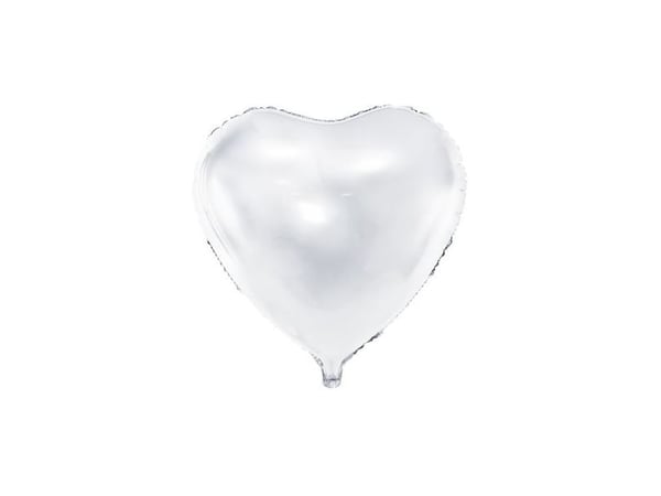 PartyDeco FB23M-008-KARTON, Hvit, Hjerteformet, Folie, Kjærlighet, 61 cm, 50 stykker