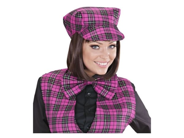 Skotskrutig set, rosa