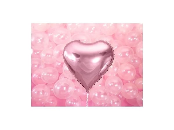 Folieballong rosa hjärta