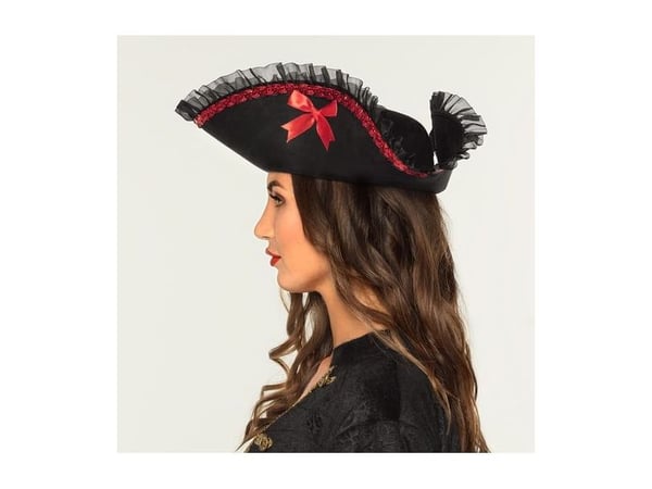 Boland 81933, Hatt til kostyme, Voksen, Hunkjønn, Polyester, Sort, Rød, 140 g
