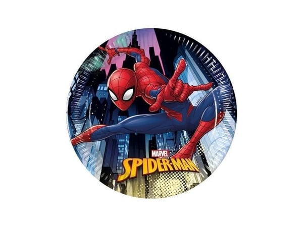Spiderman paptallerkner, 19,5 cm