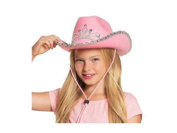 Pink Cowboyhat med diadem, barn
