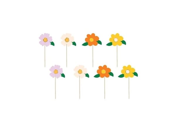 Party Deco topper till tårta Kwiaty - 13 cm - one size