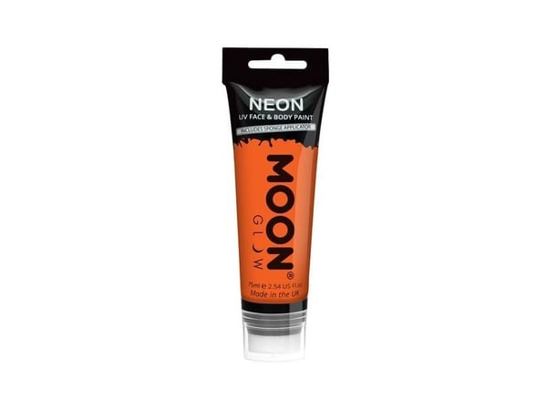 Orange neon UV krop og ansigstmaling, 75 ml.