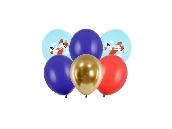 PartyDeco SB14P-312-000-6, Lekeballong, Latex, Flerfarget, Temafest, Rund, 8 år