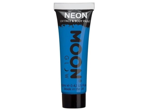 Blå neon UV krop og ansigstmaling, 12 ml