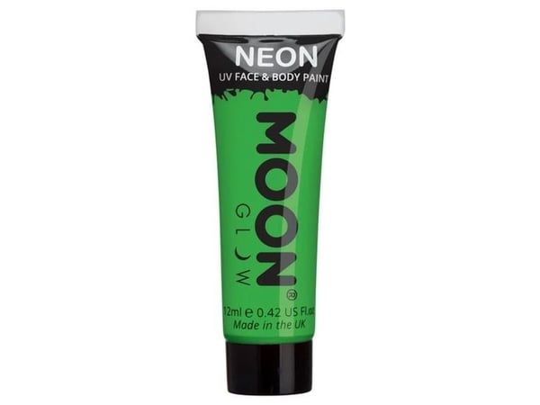 Grøn neon UV krop og ansigstmaling, 12 ml