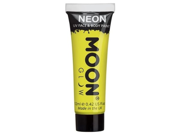Gul neon UV krop og ansigstmaling, 12 ml