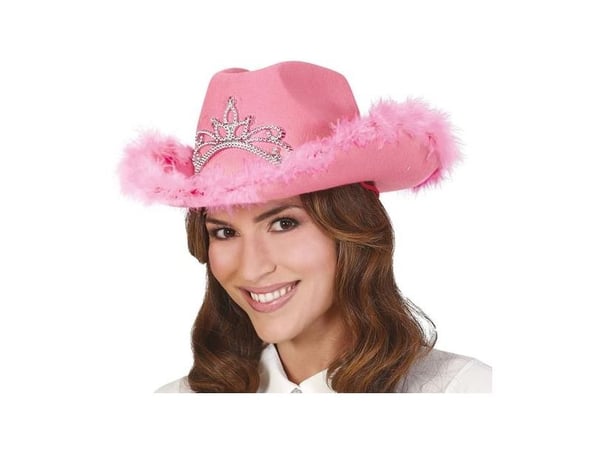 Pink Cowboyhat med diadem