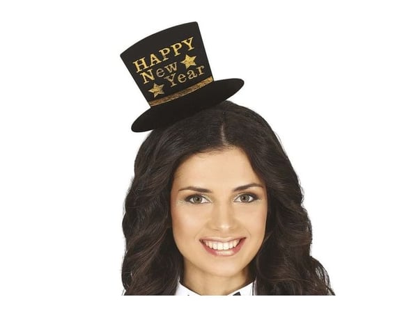 Hårbøjle med guld Happy New Year