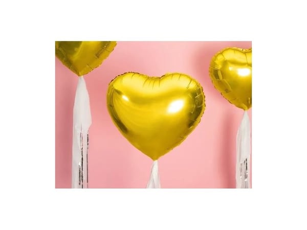 Folieballon Hjerte, guld