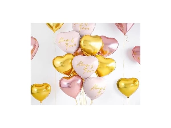 Folieballon Hjerte, guld