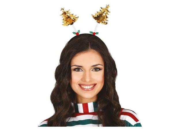 Hårbøjle med guld juletræ