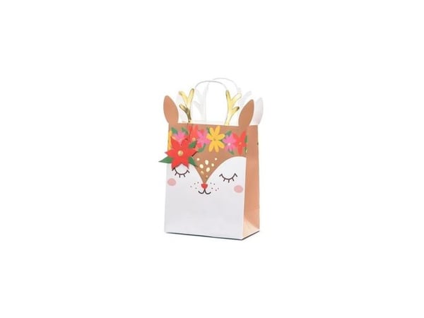 PartyDeco TNP16, Gavepapirbag, Brun, Gull, Rød, Hvit, Gult, Bilde, Gratulasjoner, Gull, Hvit, 205 mm