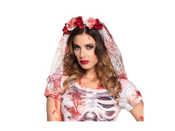 Boland 72128, Diadem for utkledning, Voksen, Dame, Polyester, Polypropylen (PP), Rød, Hvit, 50 g