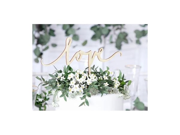 PartyDeco Kuchen-Topper love, Kake, Gull, Barn og voksne, Unisex, Valentinsdag, 1 stykker