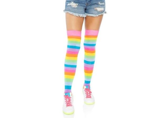 Neon regnbue stockings
