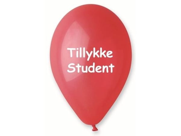 Ballon Tillykke Student, rød