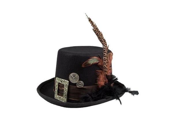 Boland 54501, Hatt til kostyme, Voksen, Alle kjønn, Feather, Strykejern, Polyester, Sort, 140 g