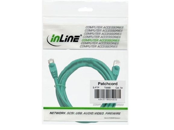 InLine 71533G, 0,3 m, Cat5e, F/UTP (FTP), RJ-45, RJ-45, Grønn