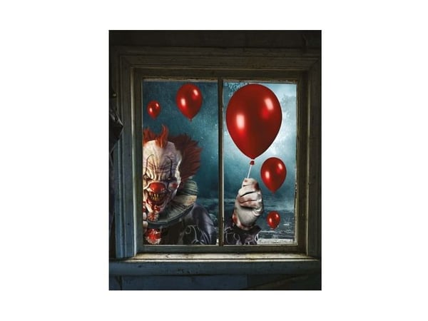 Elak clown fönsterdekoration i 2 delar