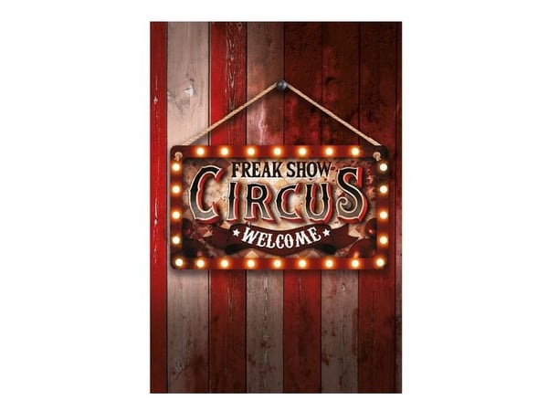 Circus skilt i træ