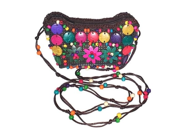 Hippietaske med perler
