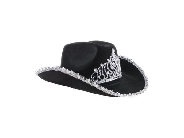 Sort cowboyhat med diadem