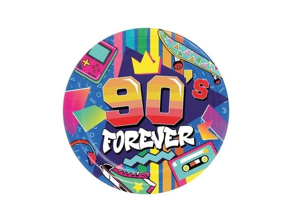 90´s Forever paptallerkner, 23 cm