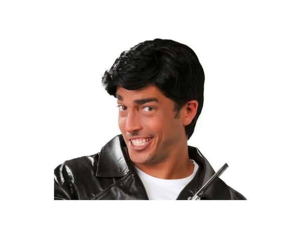 Svart grease-peruk