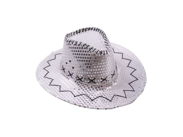 Sølv paillet cowboyhat