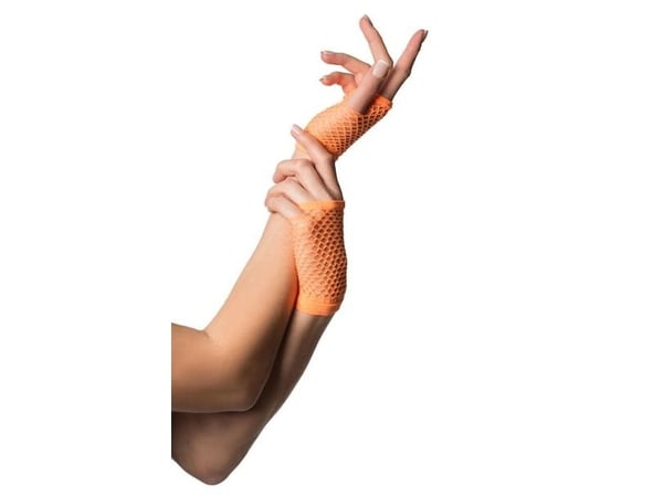 Neon orange korte nethandsker