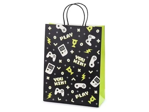 PartyDeco TNP32, Gavepapirbag, Sort, Flerfarget, Mønster, Temafest, Sort, Inne/Ute